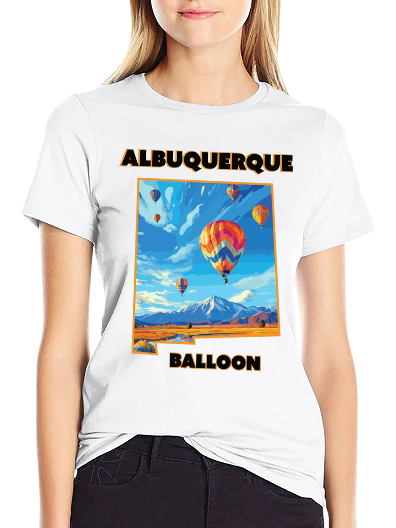 Albuquerque Balloon Festival Black Graphic T-Shirt