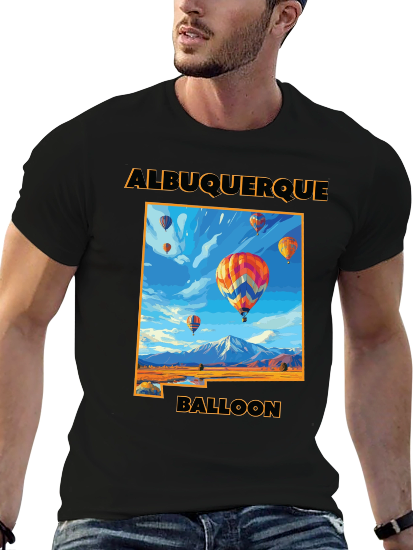 Albuquerque Balloon Festival Black Graphic T-Shirt