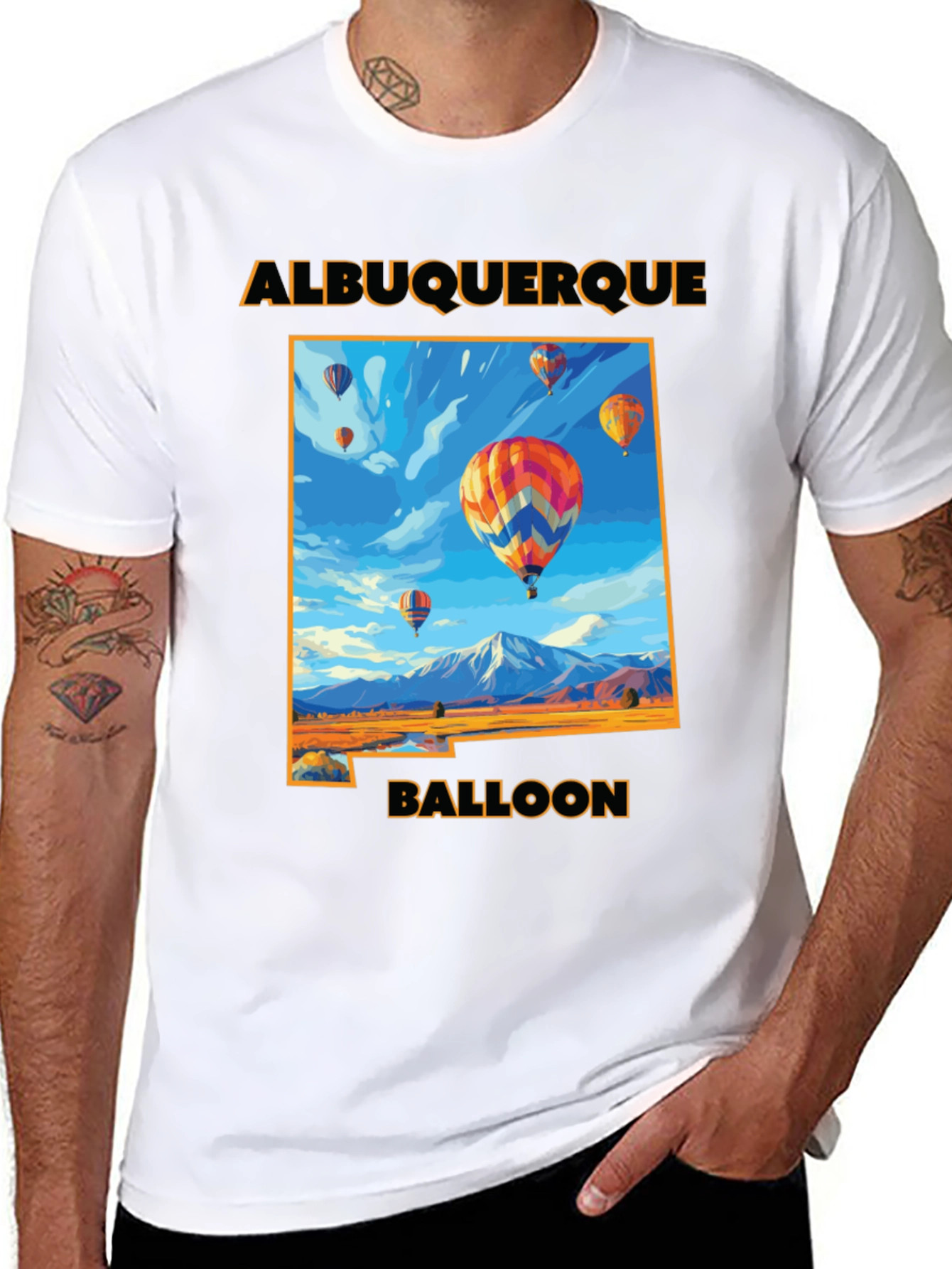 Albuquerque Balloon Festival Black Graphic T-Shirt