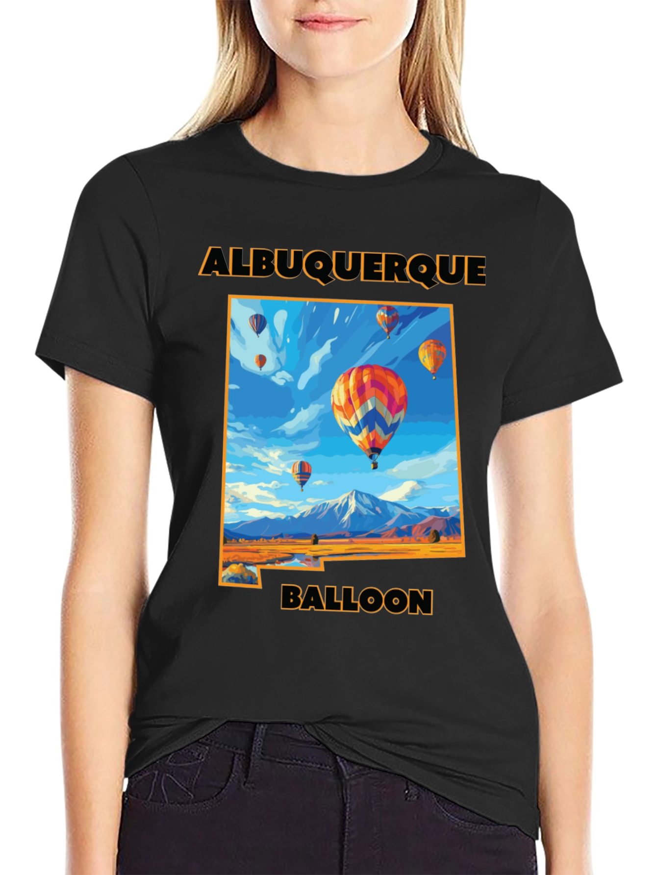 Albuquerque Balloon Festival Black Graphic T-Shirt