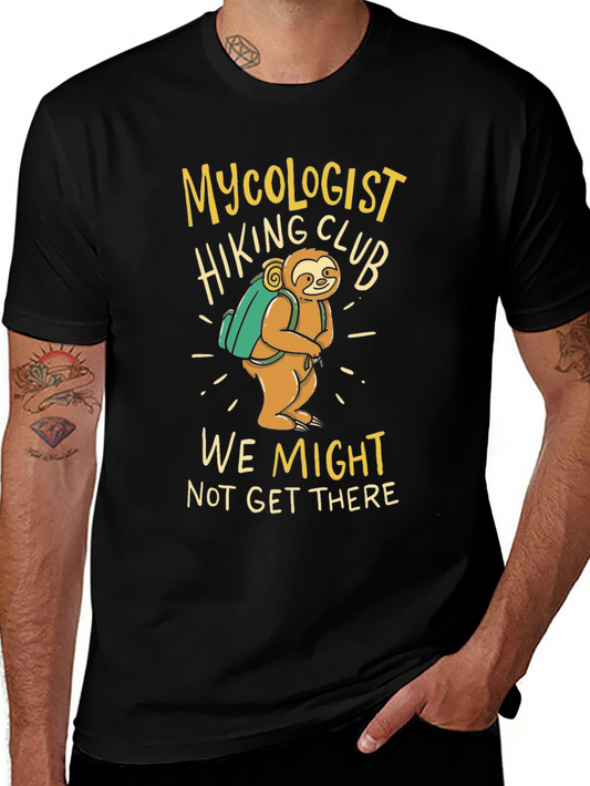 Mycologist Hiking Club Sloth Graphic T-Shirt