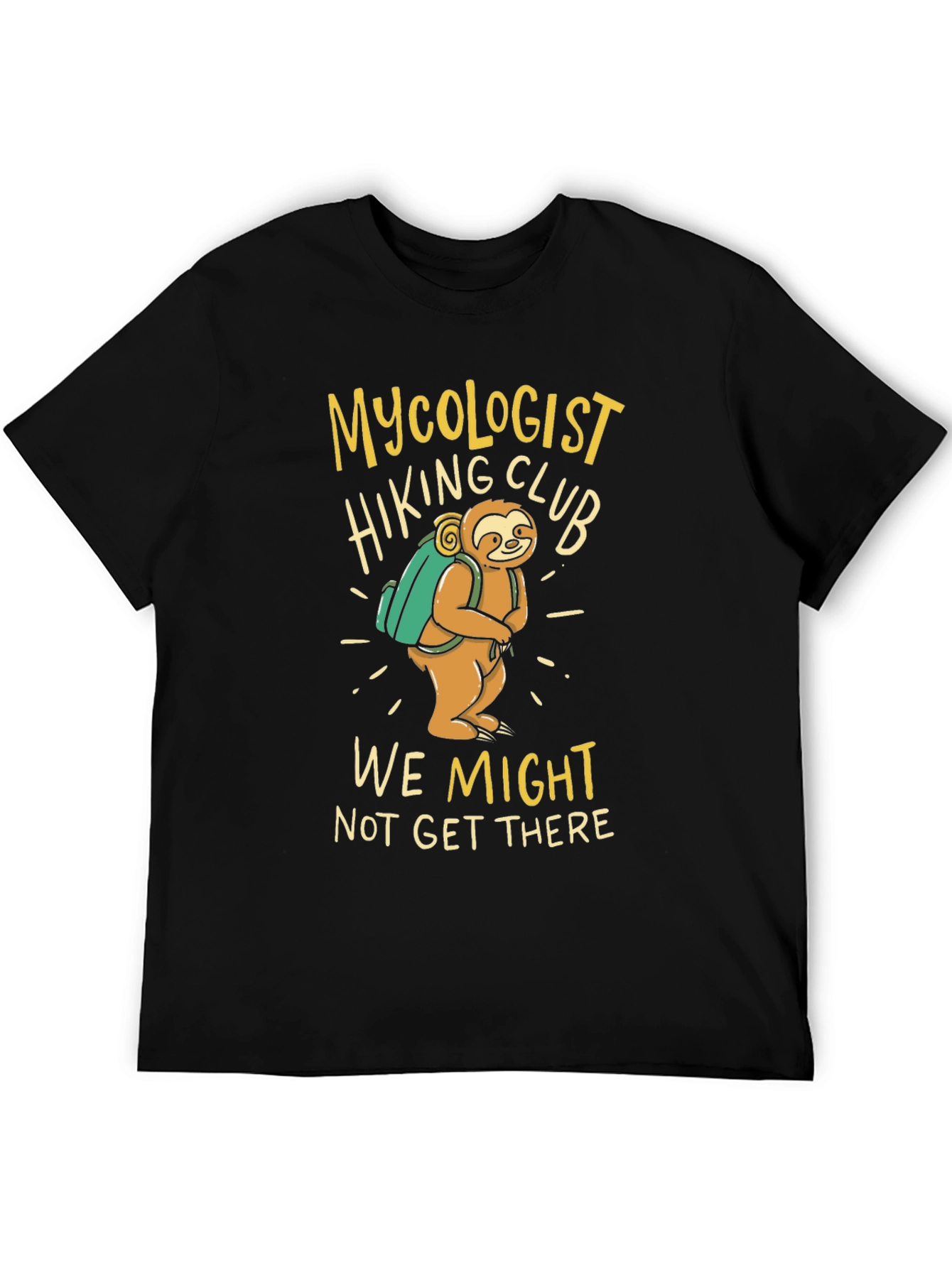 Mycologist Hiking Club Sloth Graphic T-Shirt