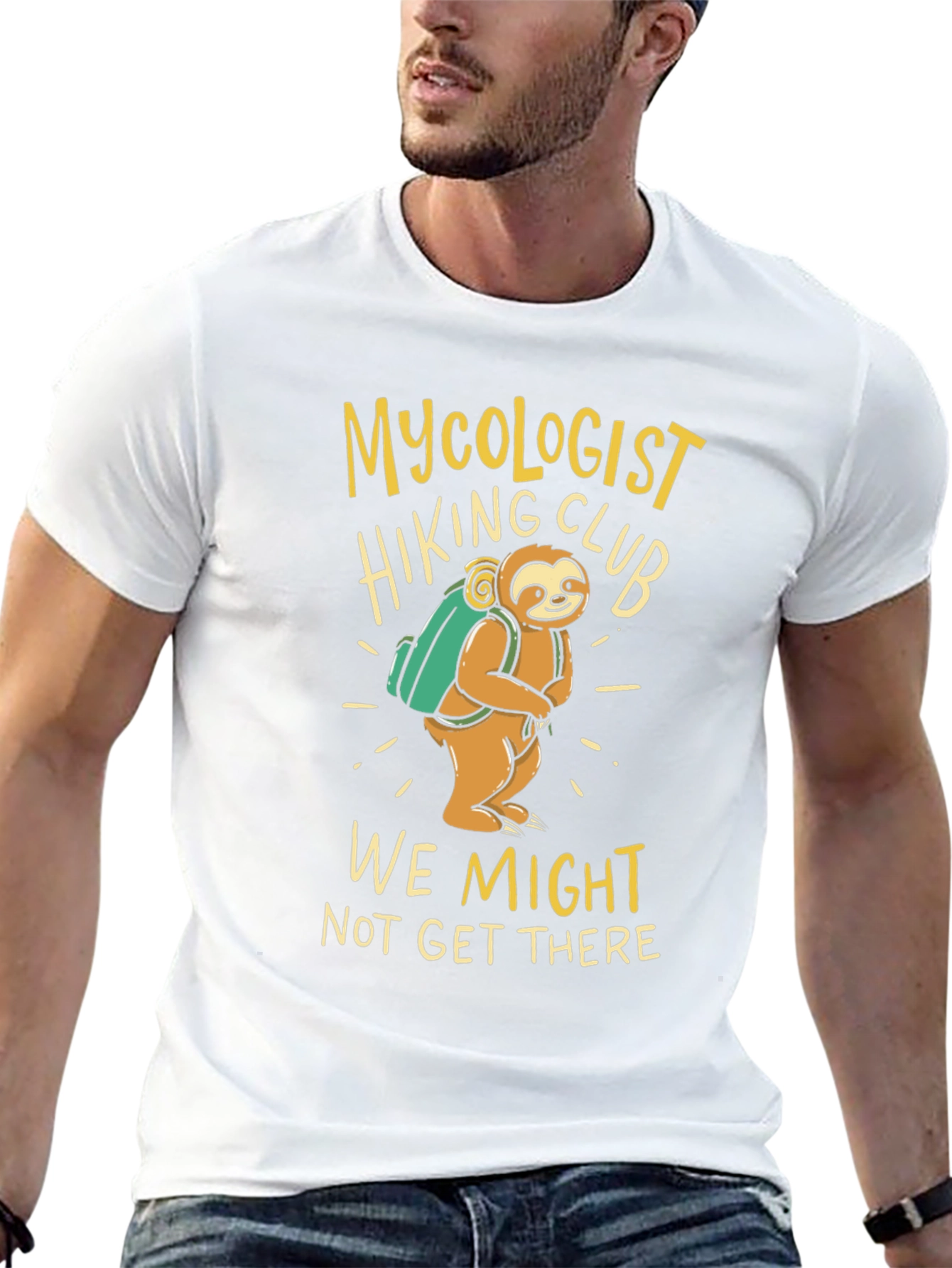 Mycologist Hiking Club Sloth Graphic T-Shirt