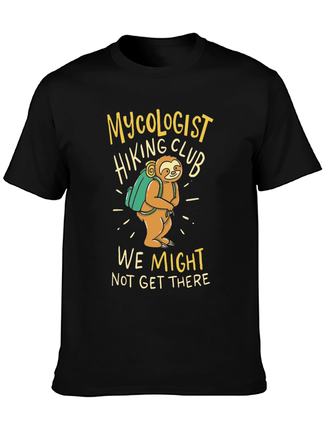 Mycologist Hiking Club Sloth Graphic T-Shirt