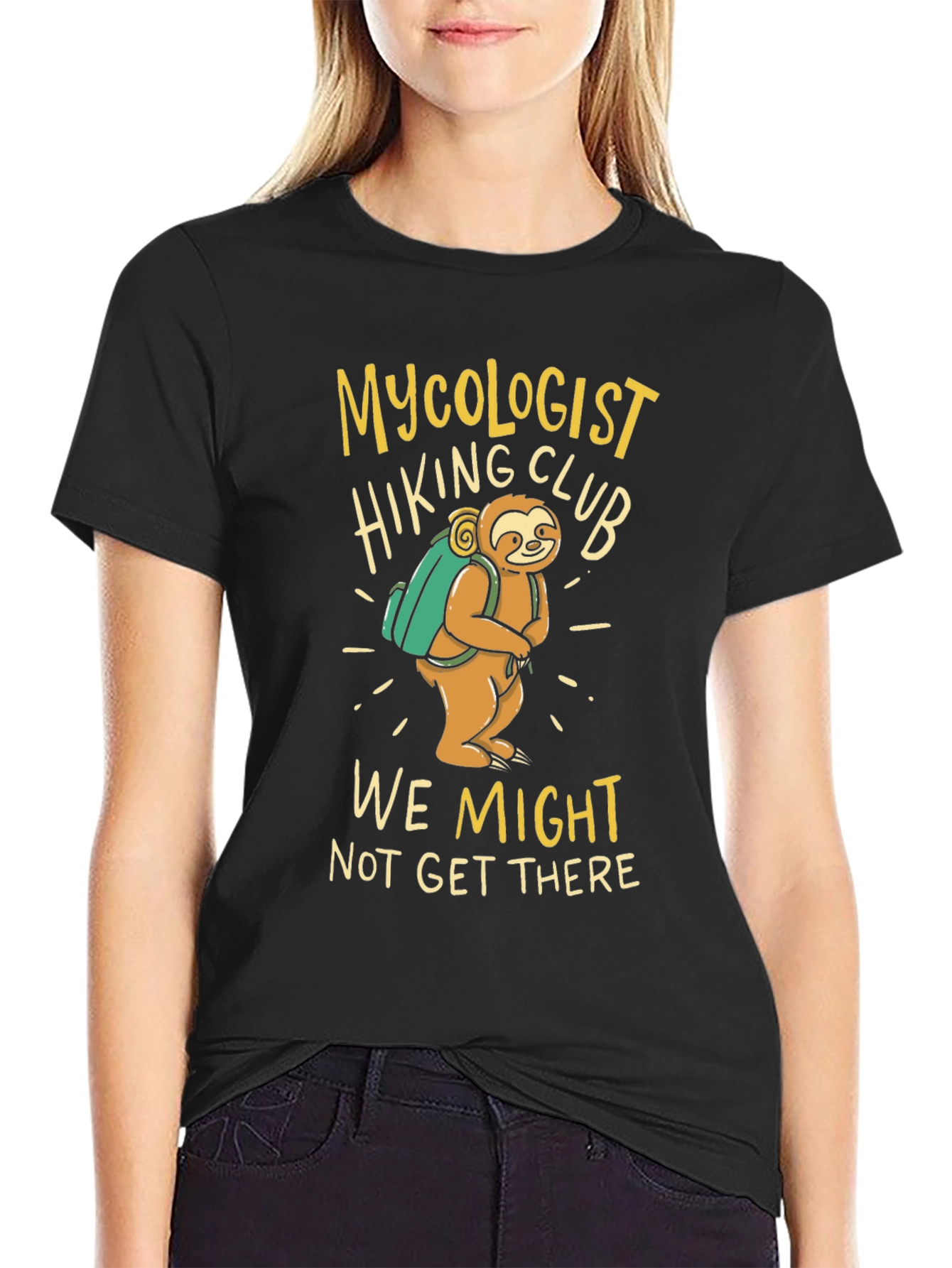 Mycologist Hiking Club Sloth Graphic T-Shirt