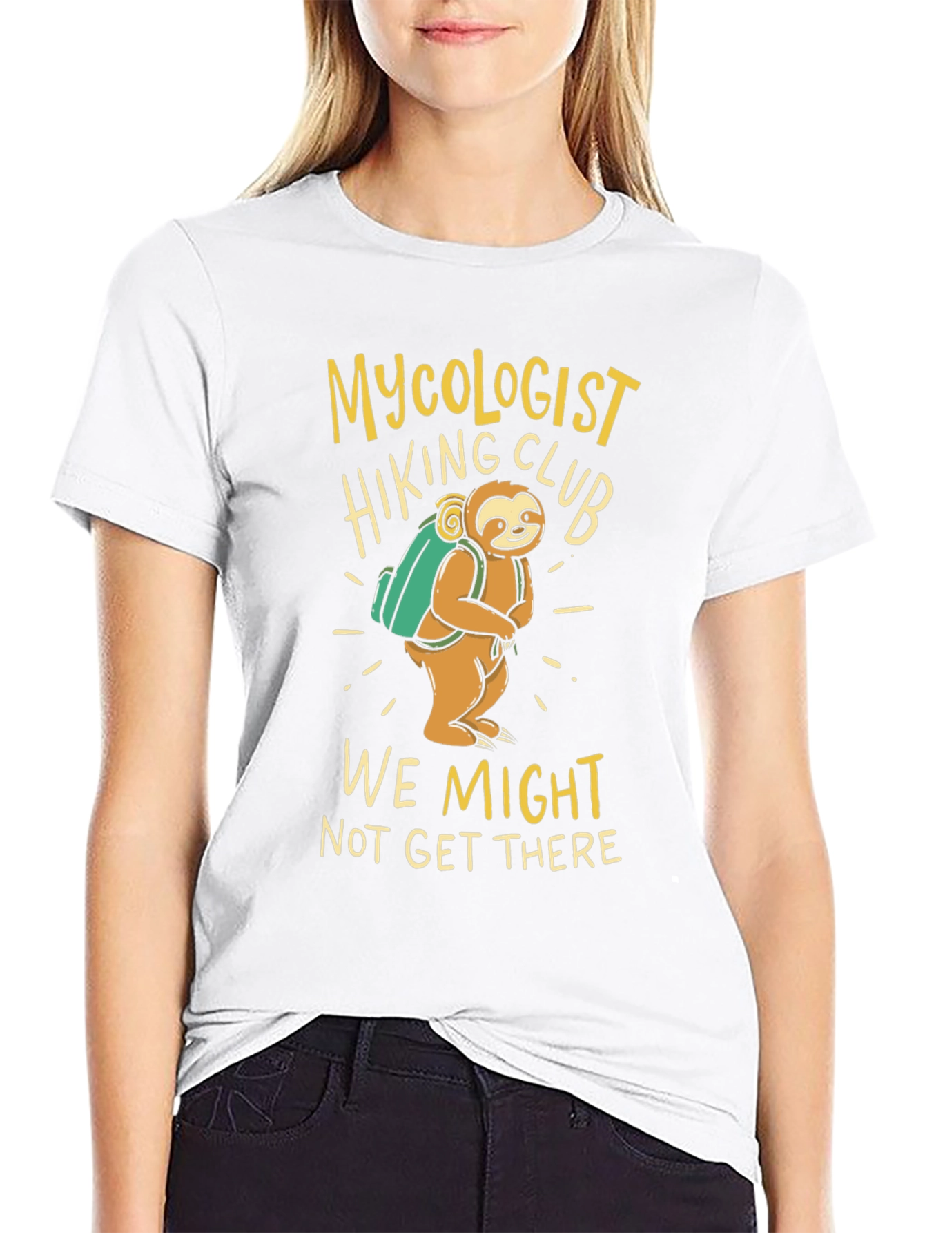 Mycologist Hiking Club Sloth Graphic T-Shirt