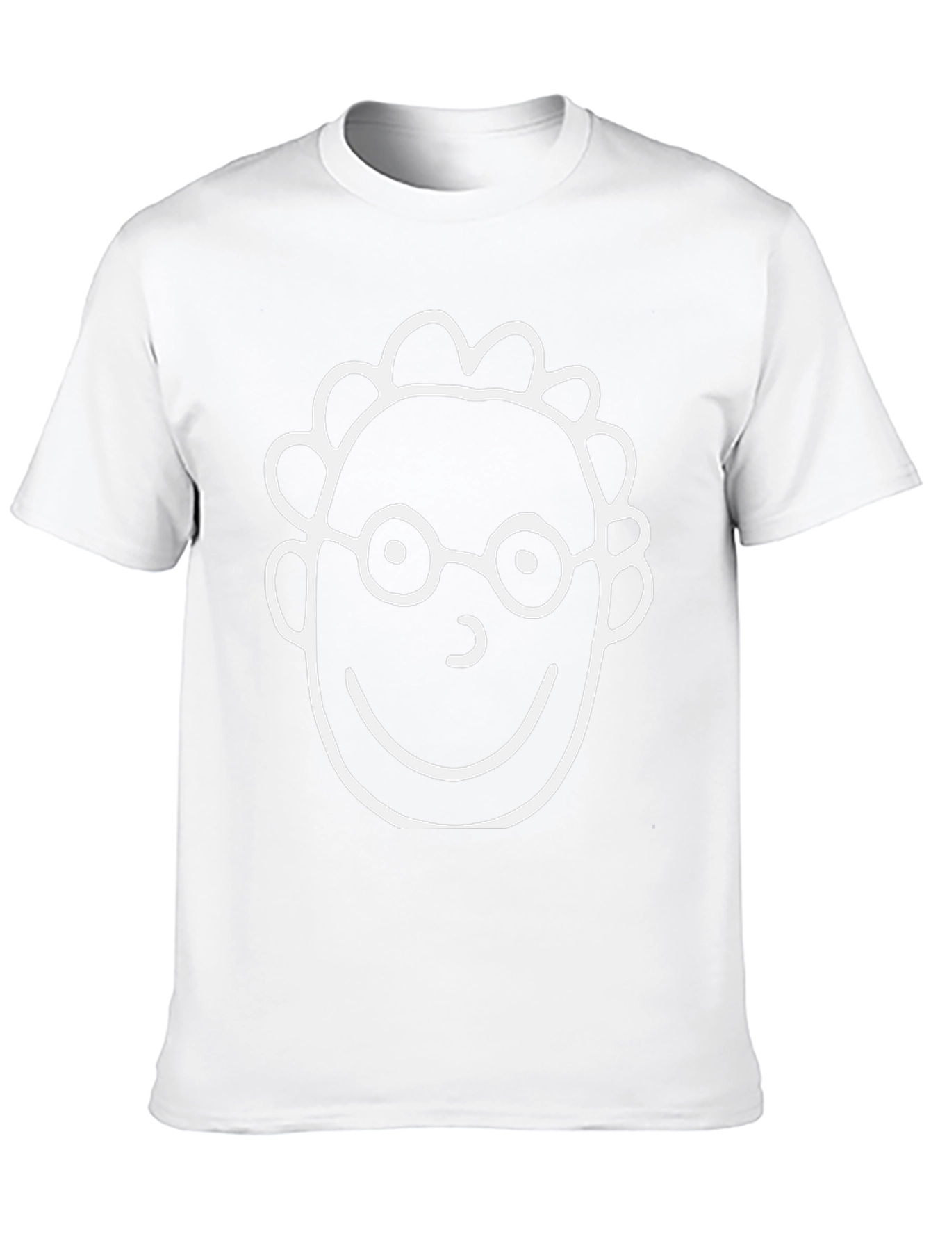 Cartoon Face T-Shirt - Black Crew Neck Tee