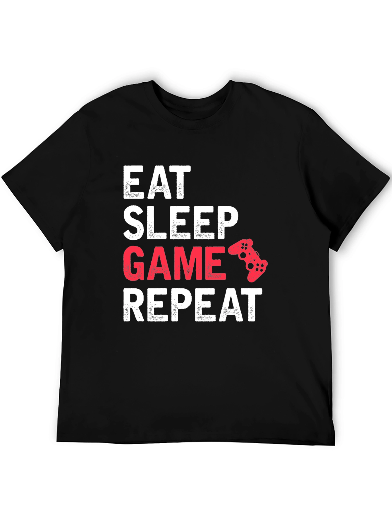 Eat Sleep Game Repeat Black T-Shirt