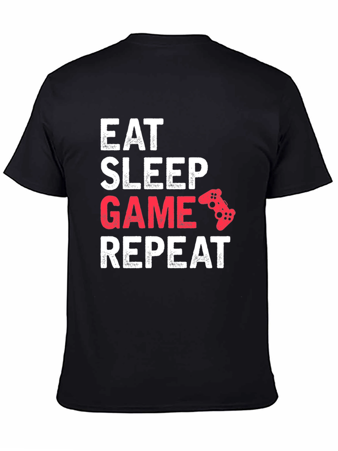 Eat Sleep Game Repeat Black T-Shirt