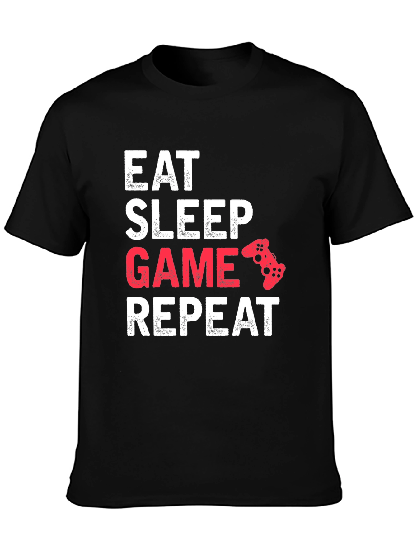 Eat Sleep Game Repeat Black T-Shirt