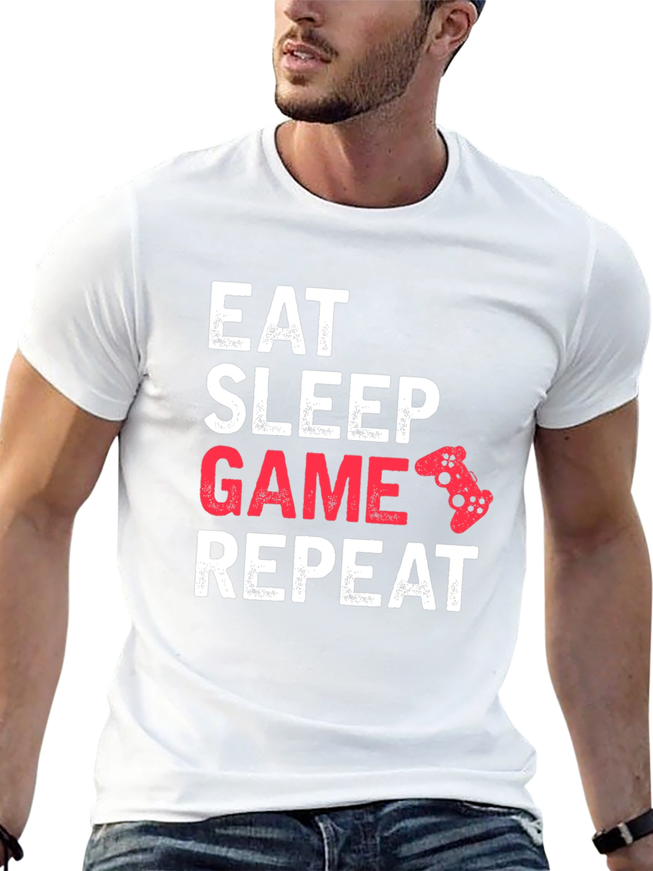 Eat Sleep Game Repeat Black T-Shirt