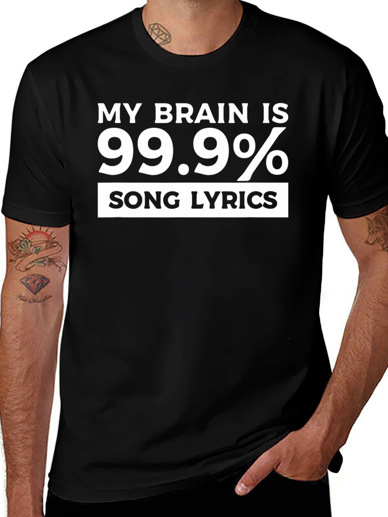 Funny Song Lyrics T-Shirt - My Brain is 99.9%