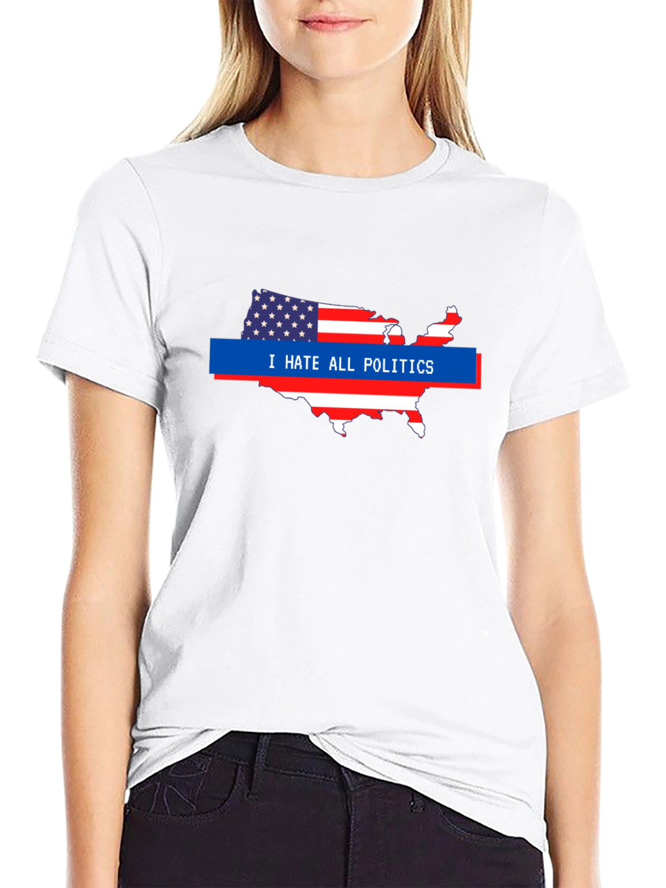 I Hate All Politics USA Map Graphic Tee