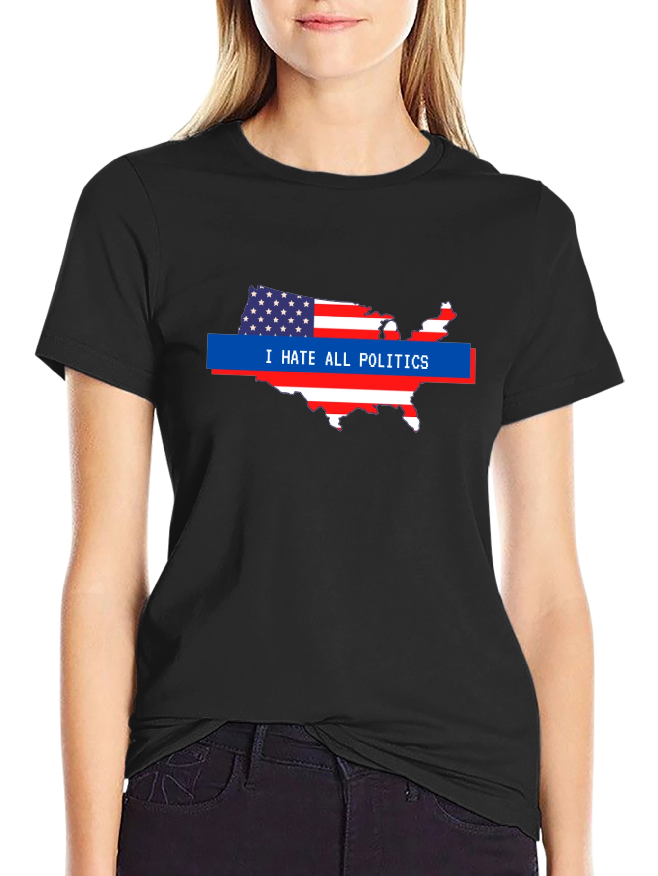 I Hate All Politics USA Map Graphic Tee