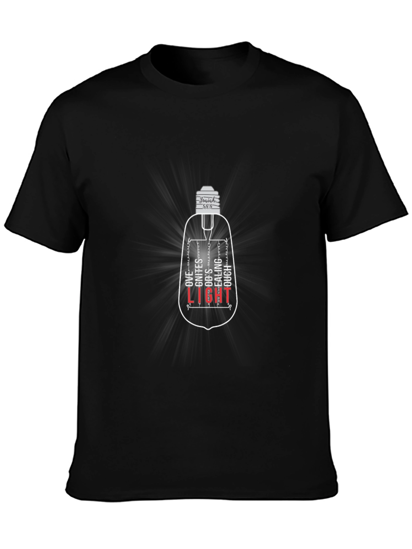 Isaiah 58:8 Light Bulb Graphic T-Shirt