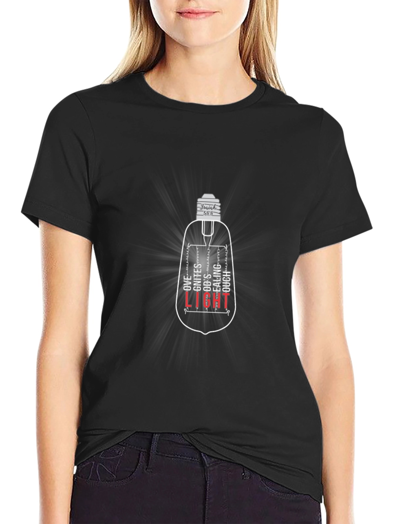 Isaiah 58:8 Light Bulb Graphic T-Shirt