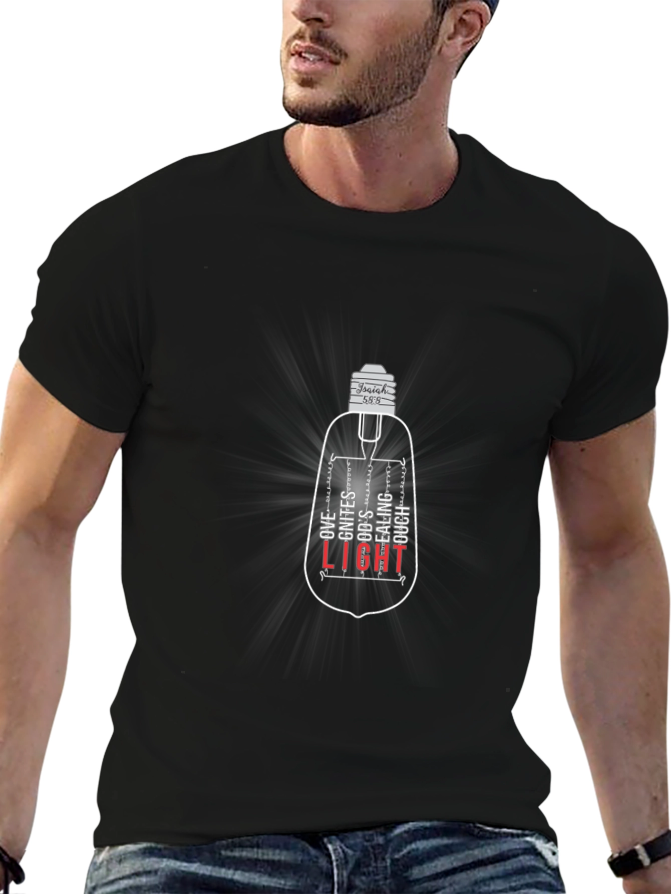 Isaiah 58:8 Light Bulb Graphic T-Shirt