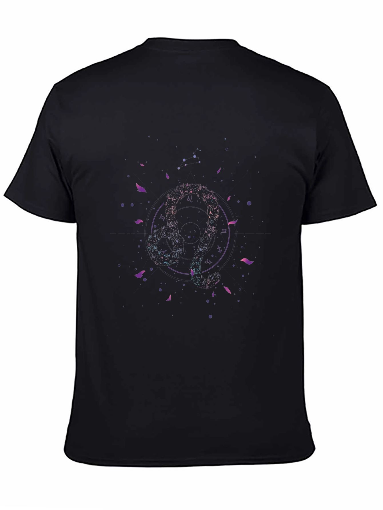 Abstract Geometric Design Black T-Shirt