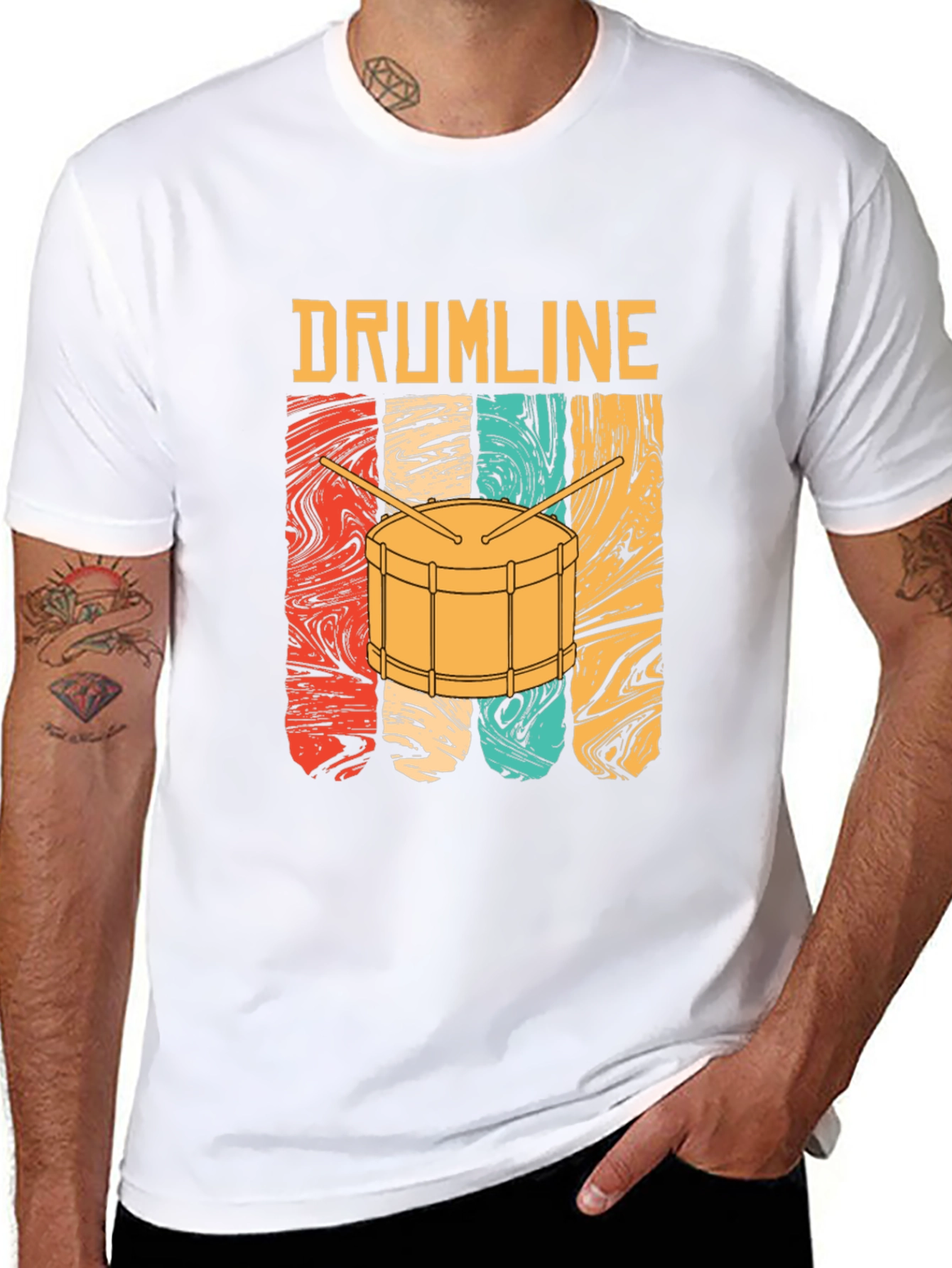 Drumline Retro T-Shirt Music Band Tee
