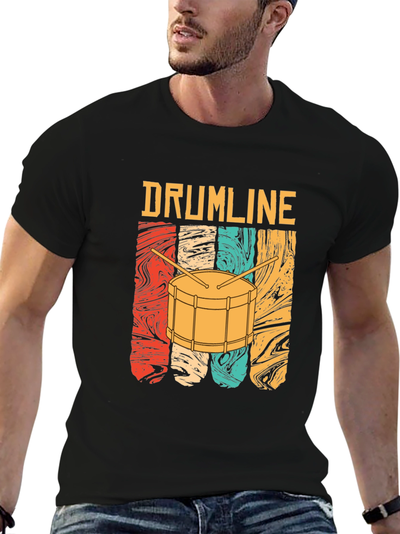 Drumline Retro T-Shirt Music Band Tee