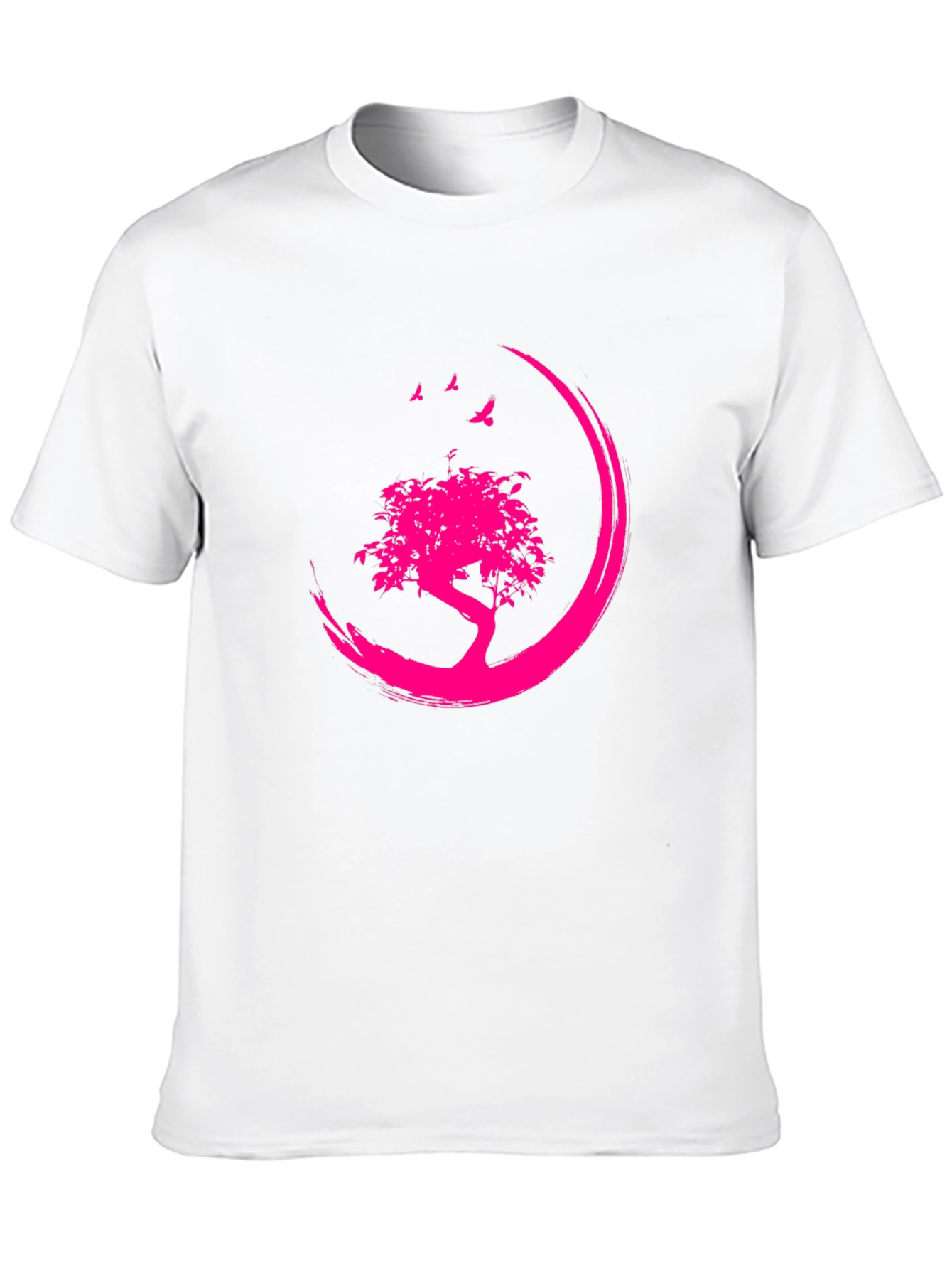 Black T-Shirt with Pink Tree Design