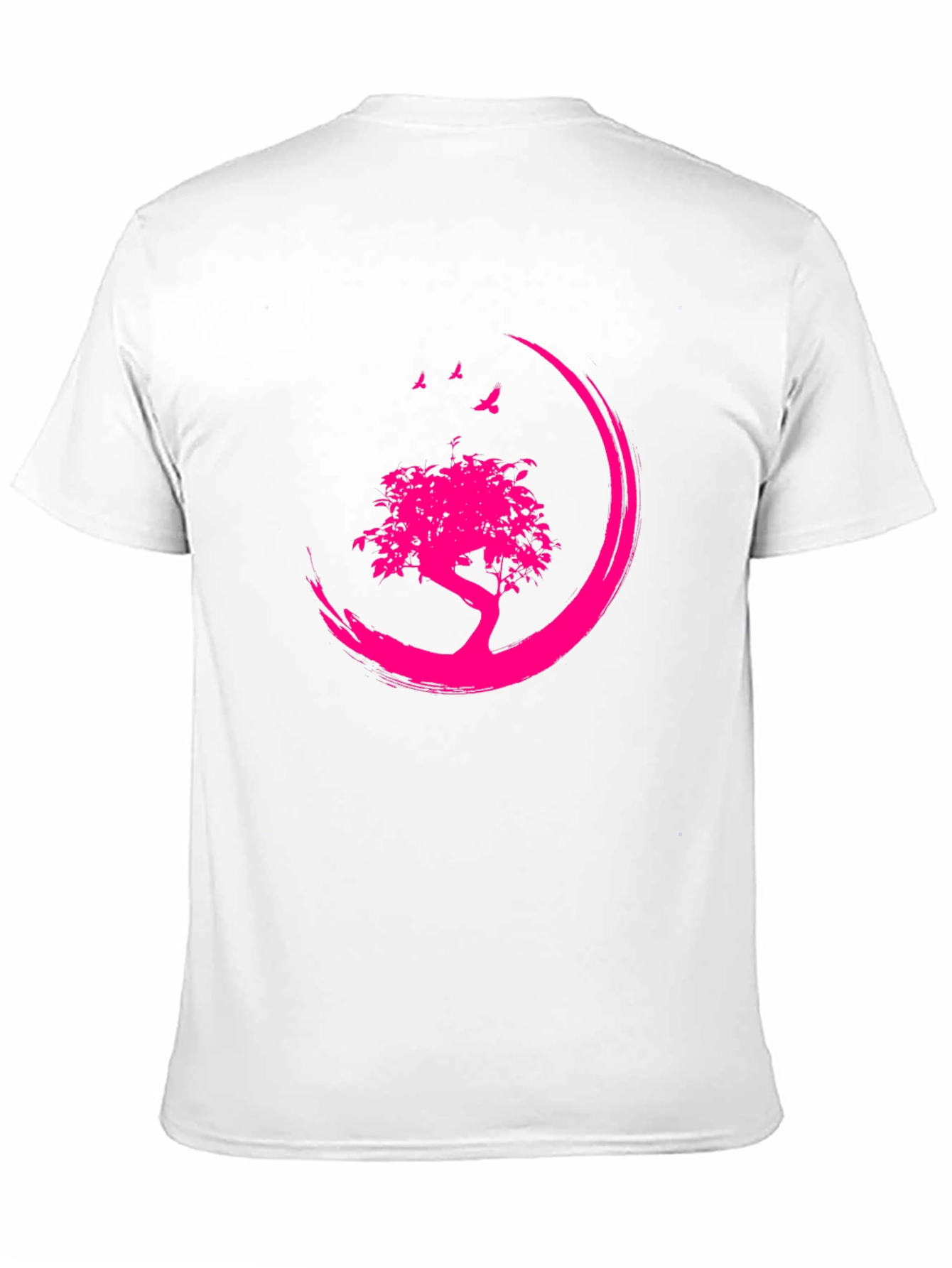 Black T-Shirt with Pink Tree Design
