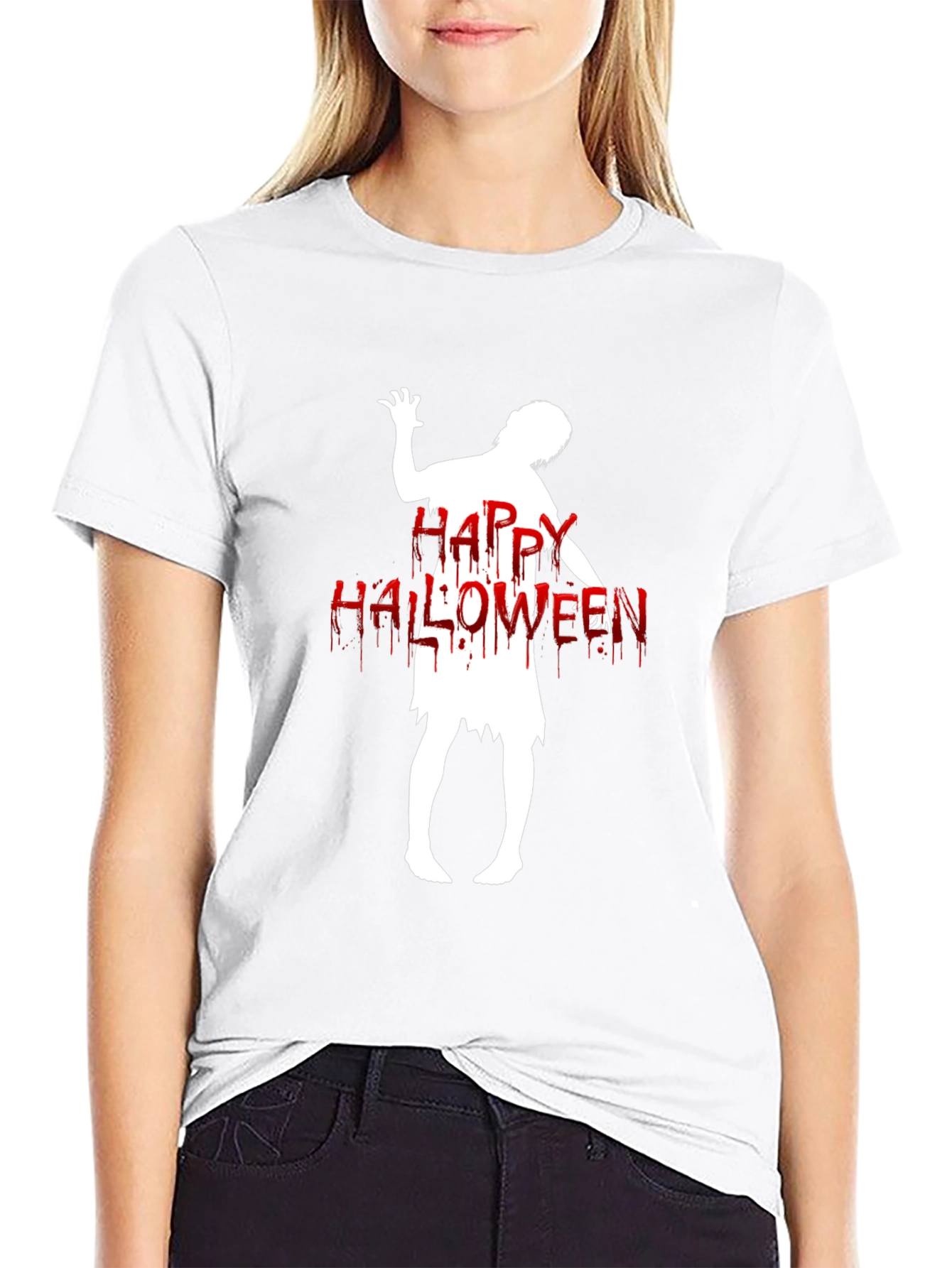 Happy Halloween Zombie T-Shirt - Black