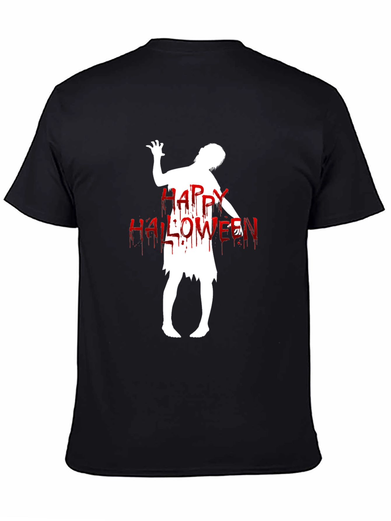 Happy Halloween Zombie T-Shirt - Black