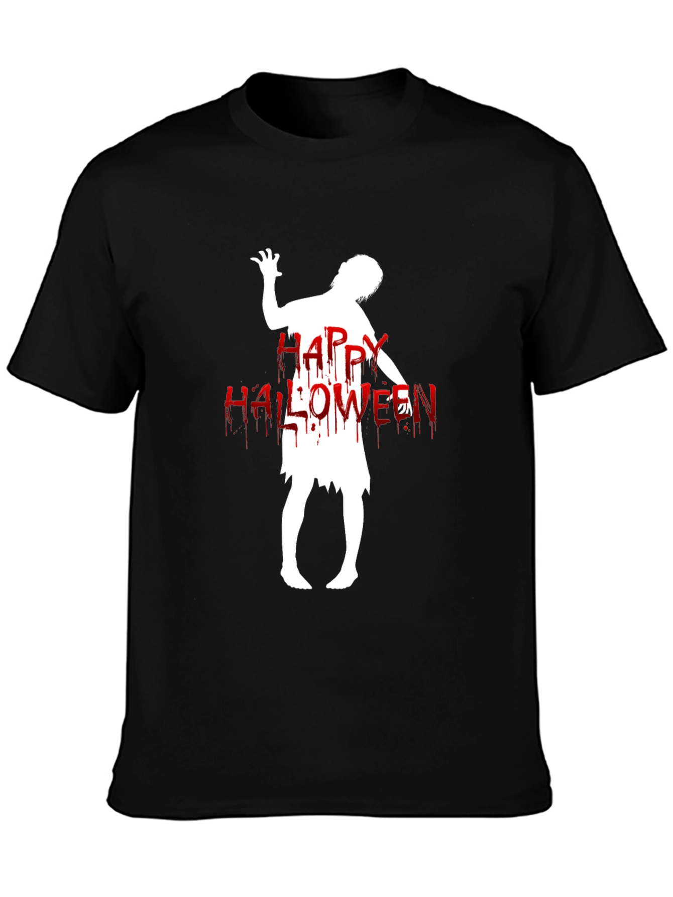 Happy Halloween Zombie T-Shirt - Black