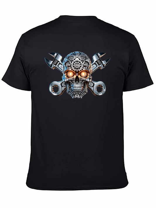 Steampunk Skull & Wrenches Graphic Tee