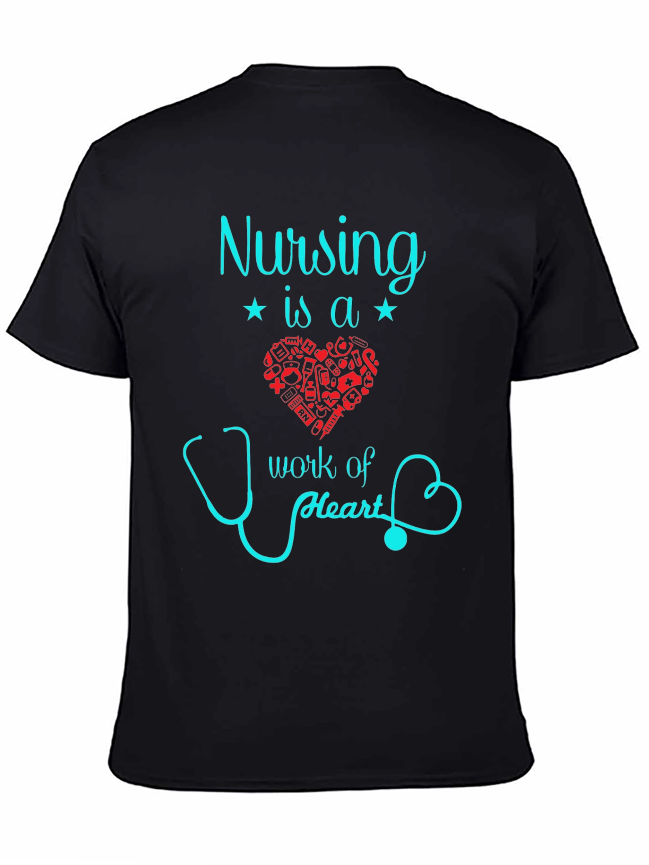 Nursing Is A Work Of Heart Graphic T-Shirt