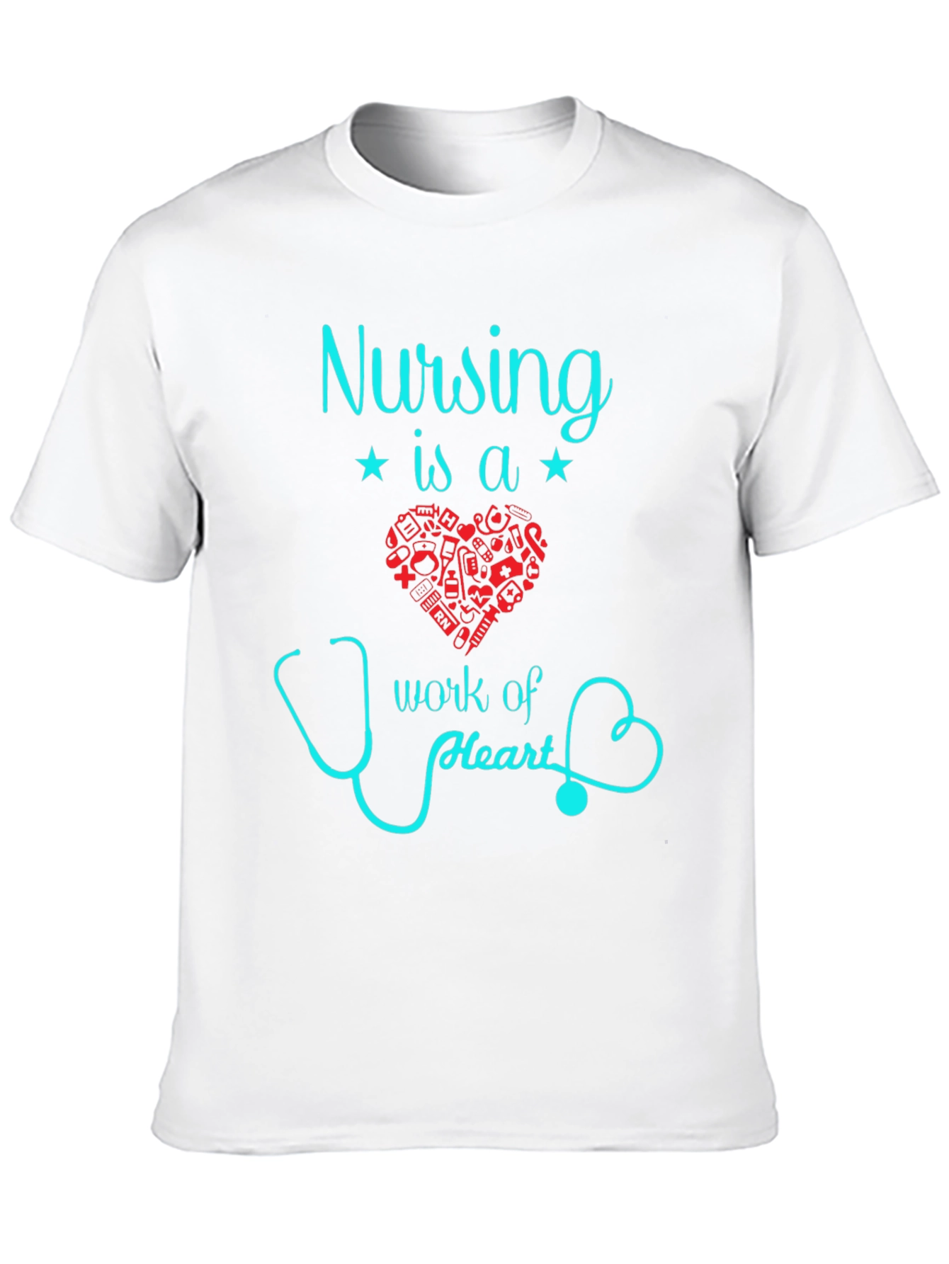 Nursing Is A Work Of Heart Graphic T-Shirt