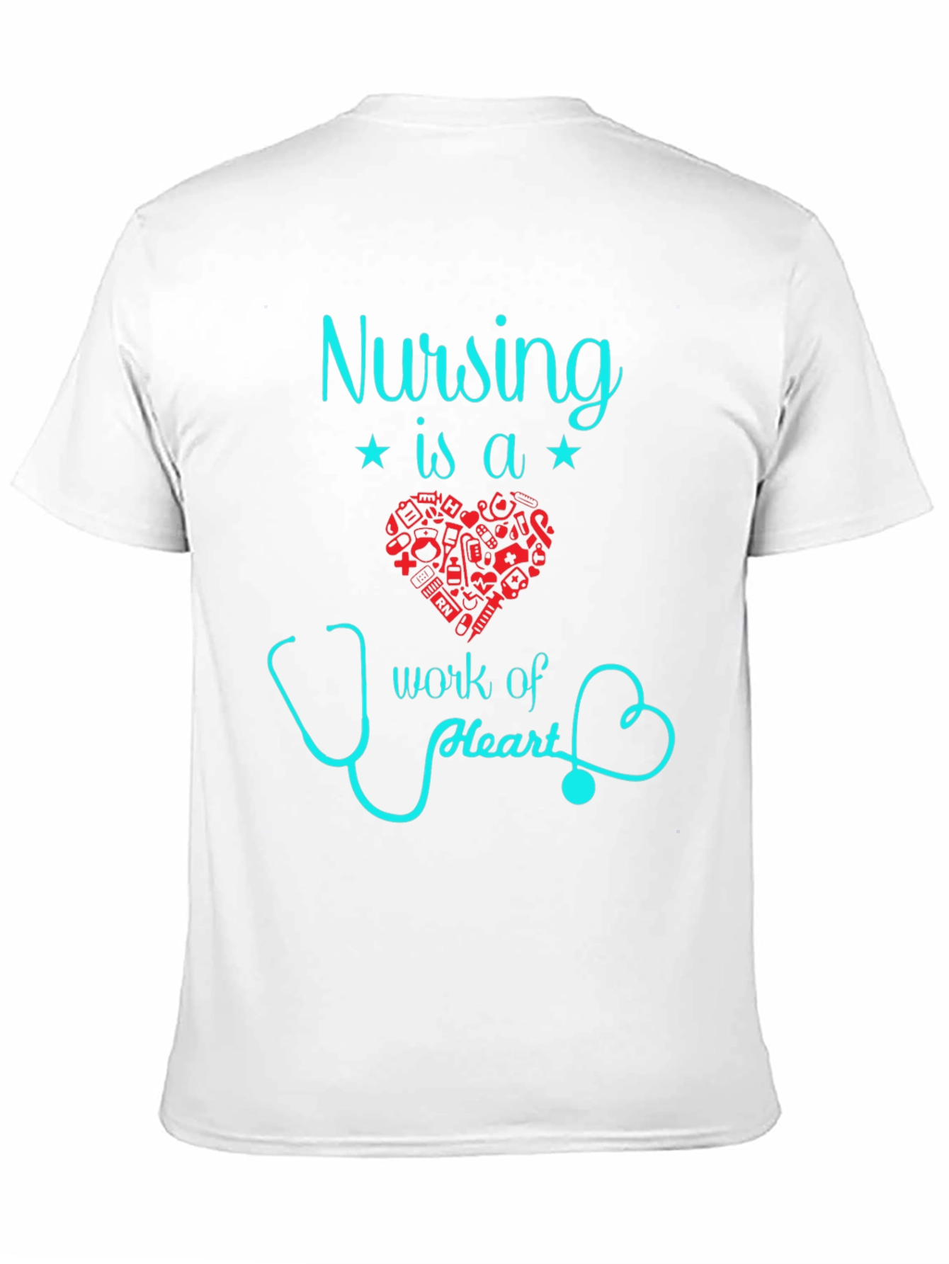 Nursing Is A Work Of Heart Graphic T-Shirt