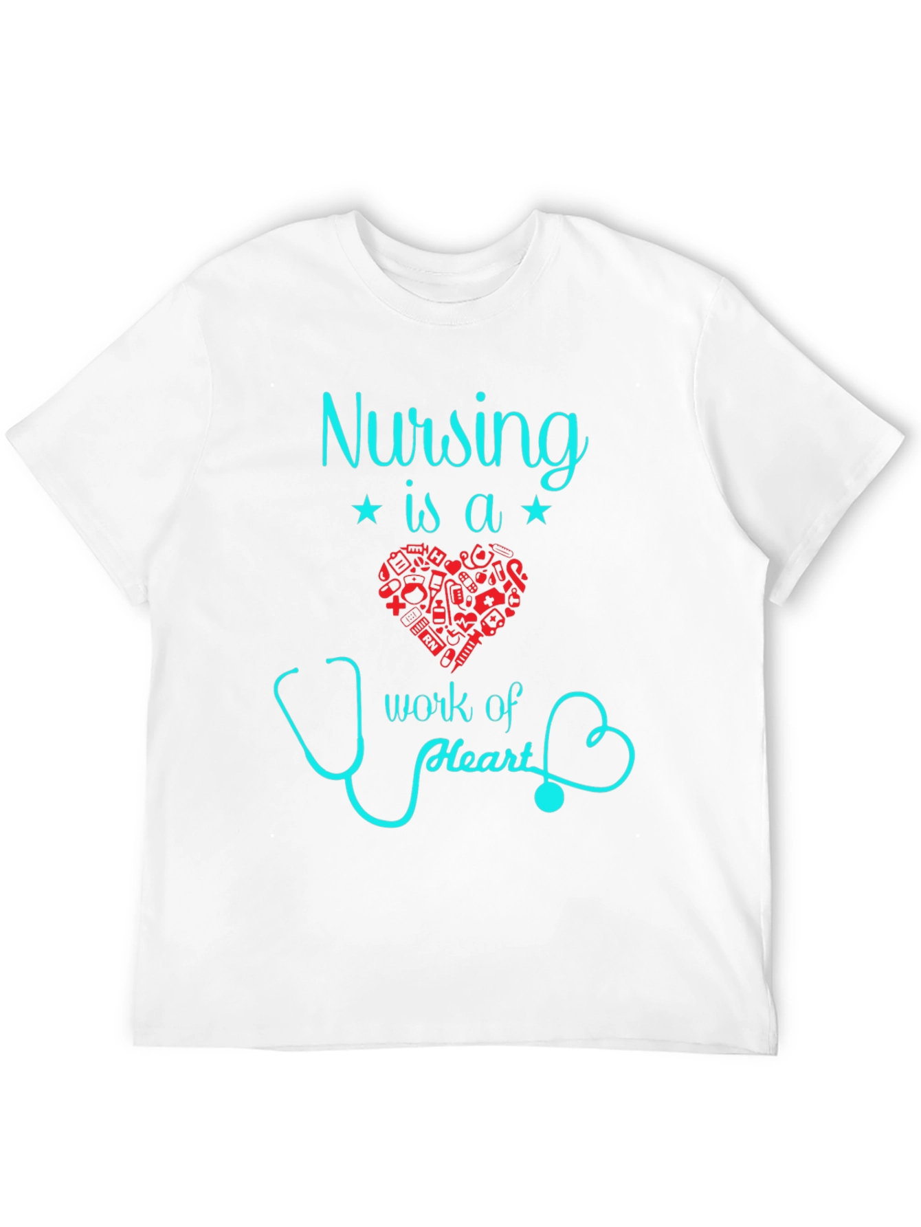 Nursing Is A Work Of Heart Graphic T-Shirt