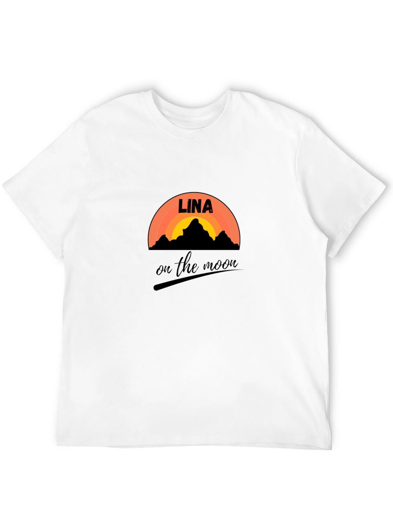 Lina on the Moon Black Graphic Tee