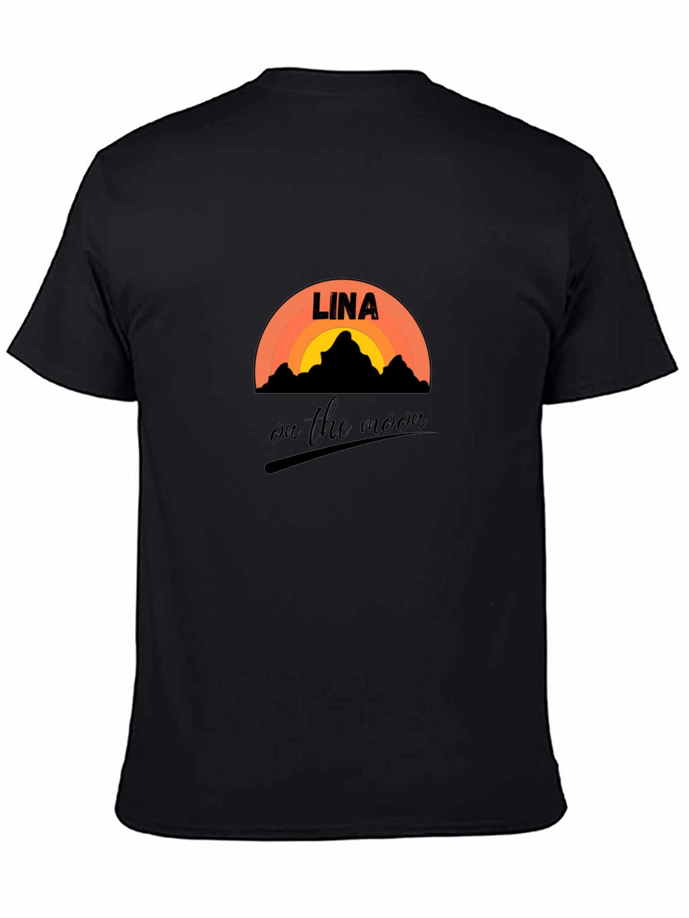 Lina on the Moon Black Graphic Tee
