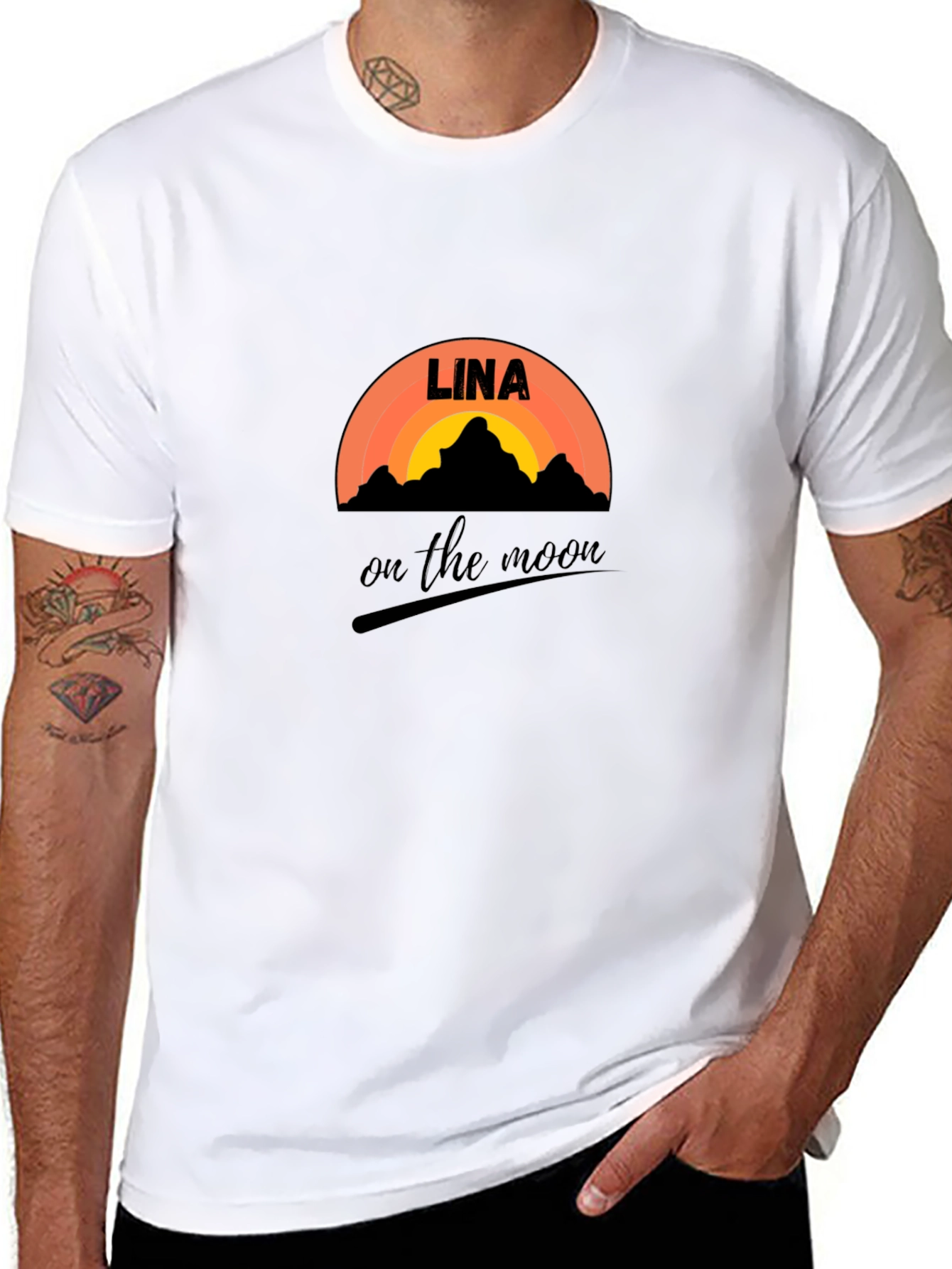 Lina on the Moon Black Graphic Tee