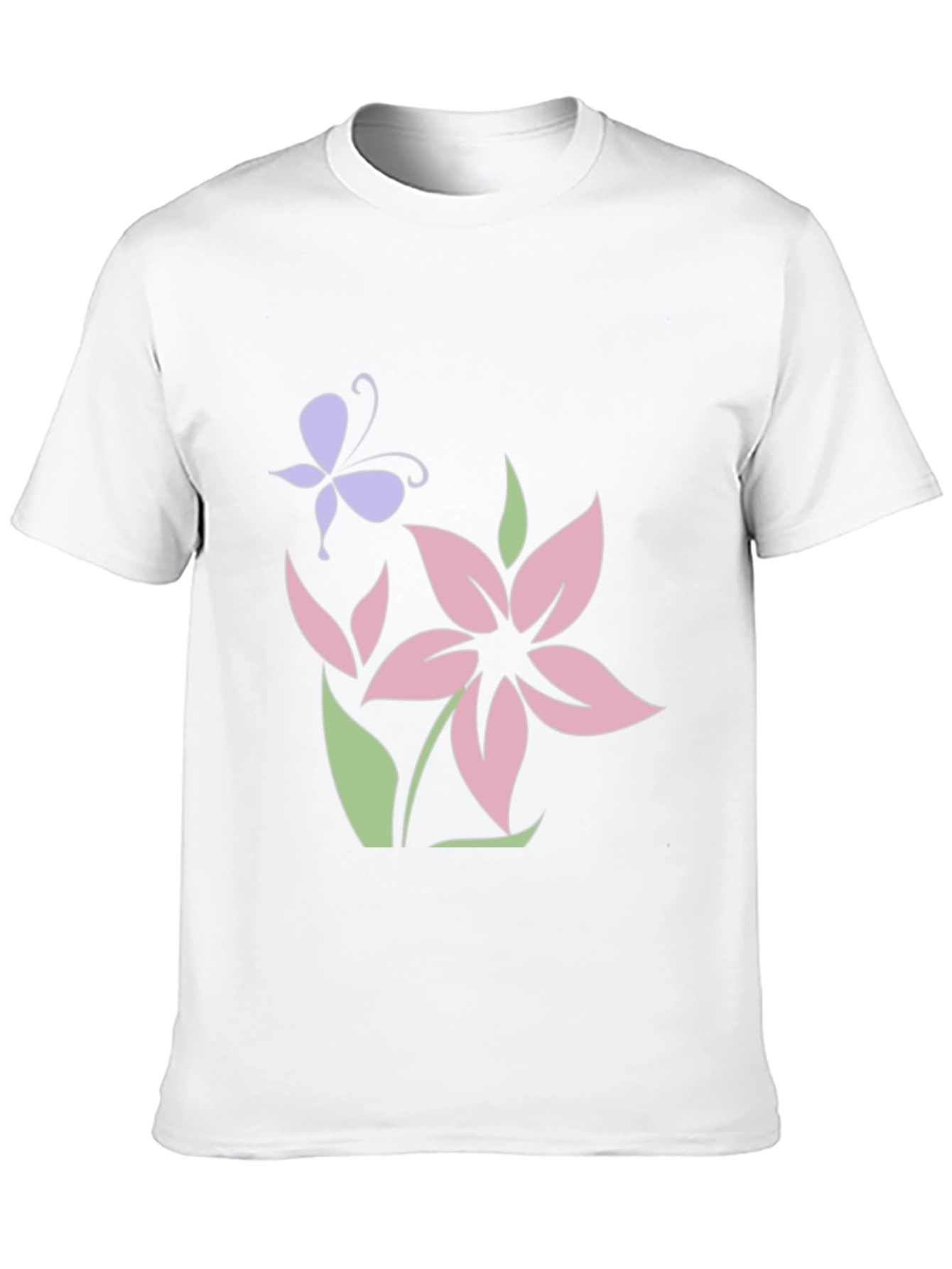 Floral Butterfly Black T-Shirt
