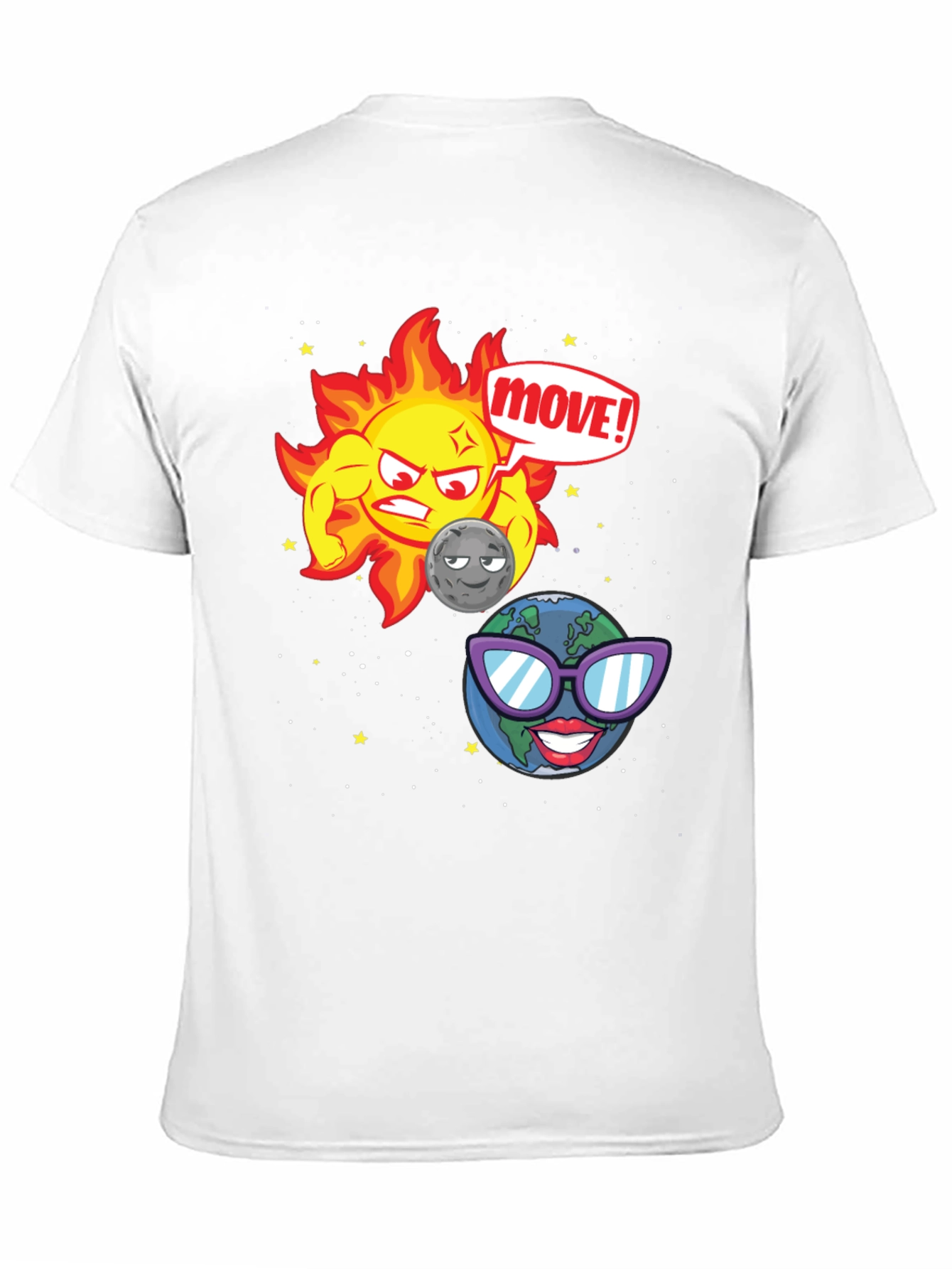 Funny Sun Moon & Earth Cartoon T-Shirt