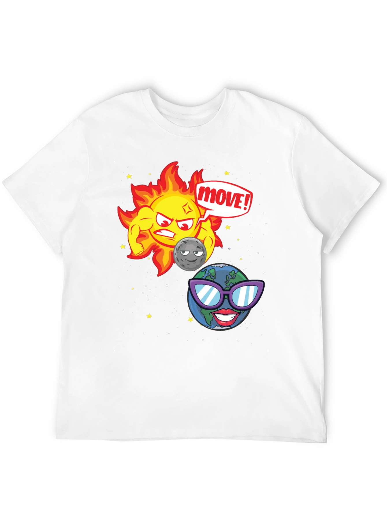 Funny Sun Moon & Earth Cartoon T-Shirt