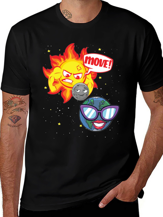 Funny Sun Moon & Earth Cartoon T-Shirt