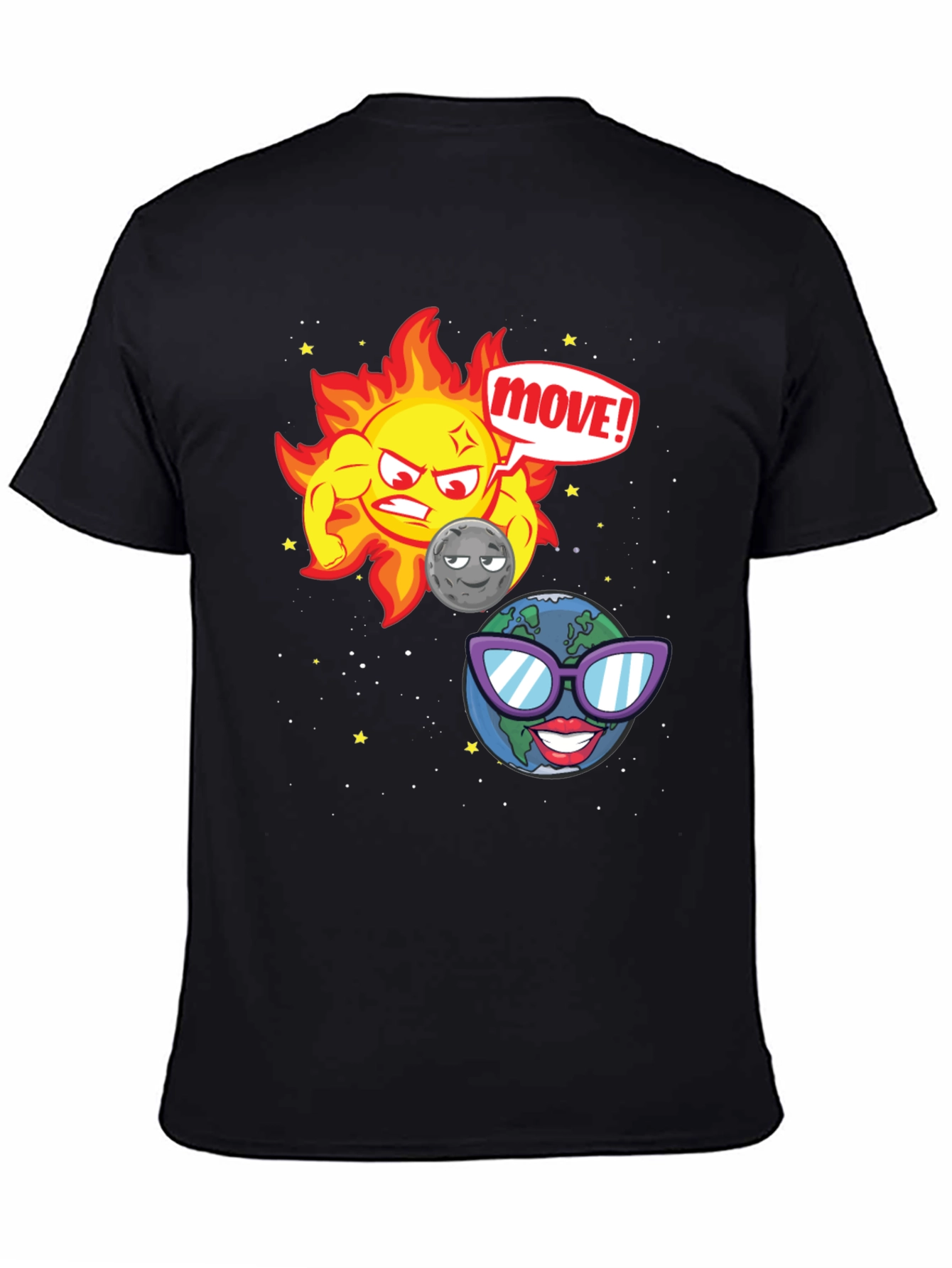Funny Sun Moon & Earth Cartoon T-Shirt