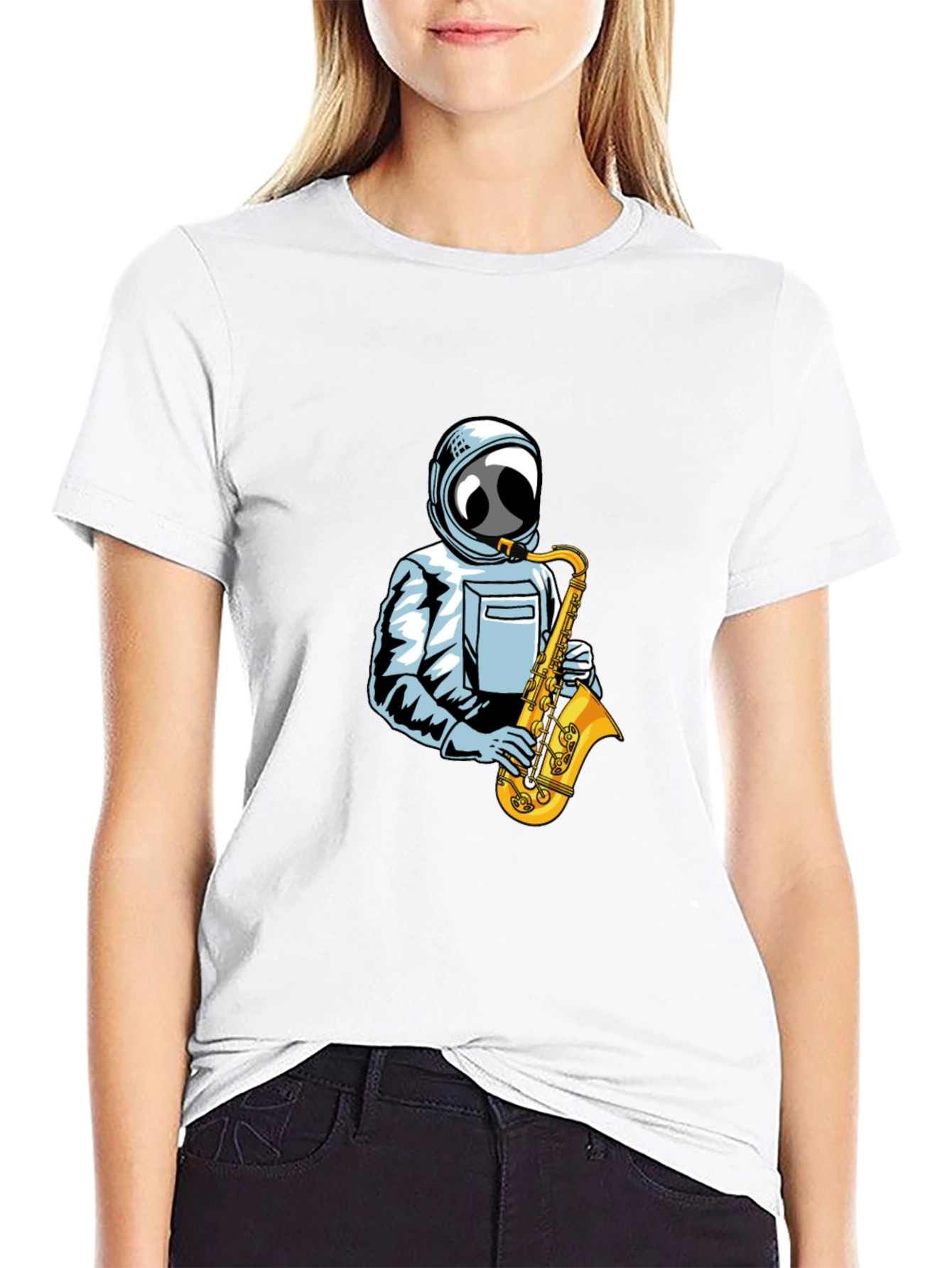 Astronaut Saxophone T-Shirt - Space Music Tee