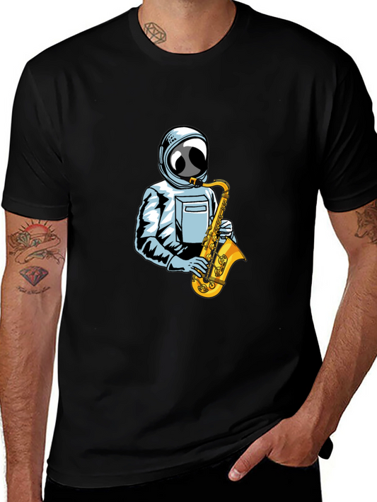 Astronaut Saxophone T-Shirt - Space Music Tee