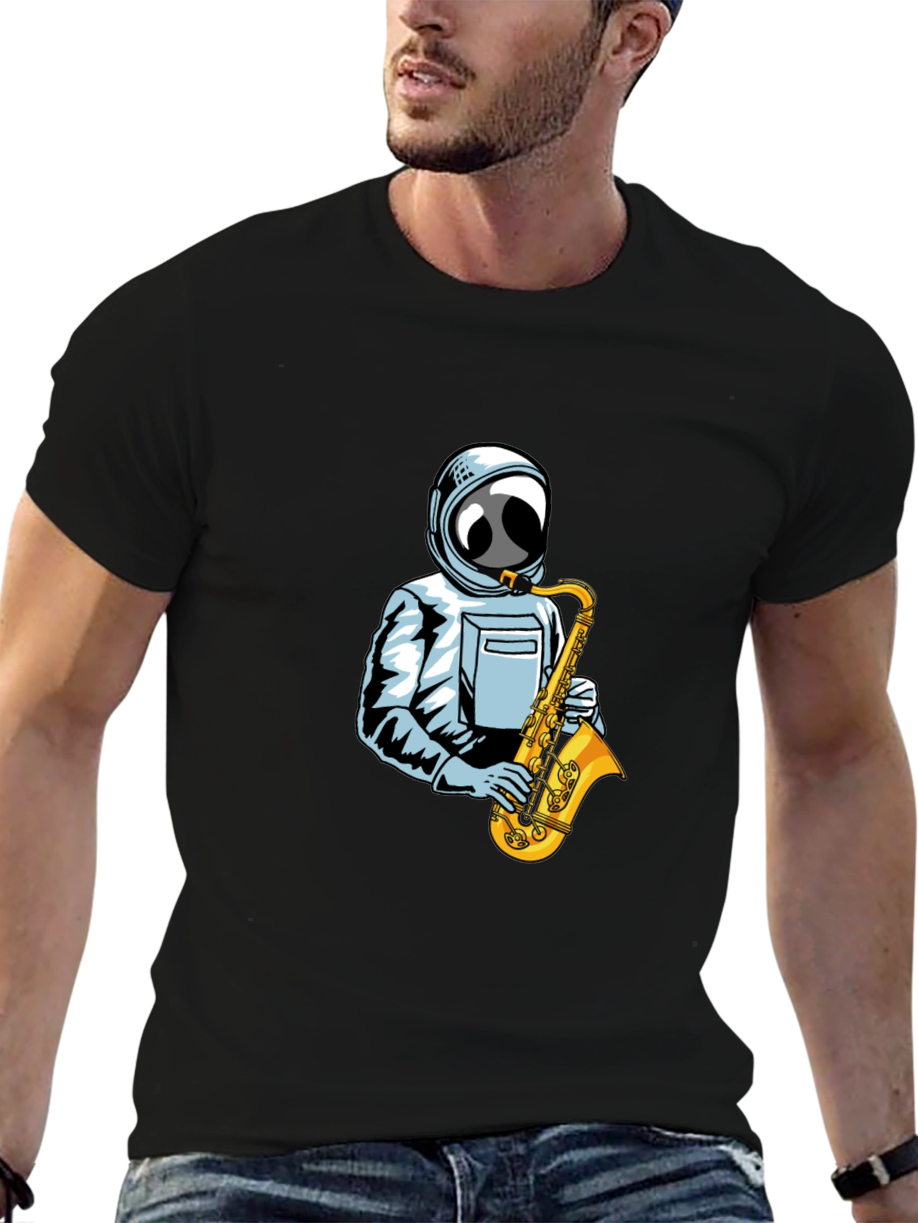 Astronaut Saxophone T-Shirt - Space Music Tee