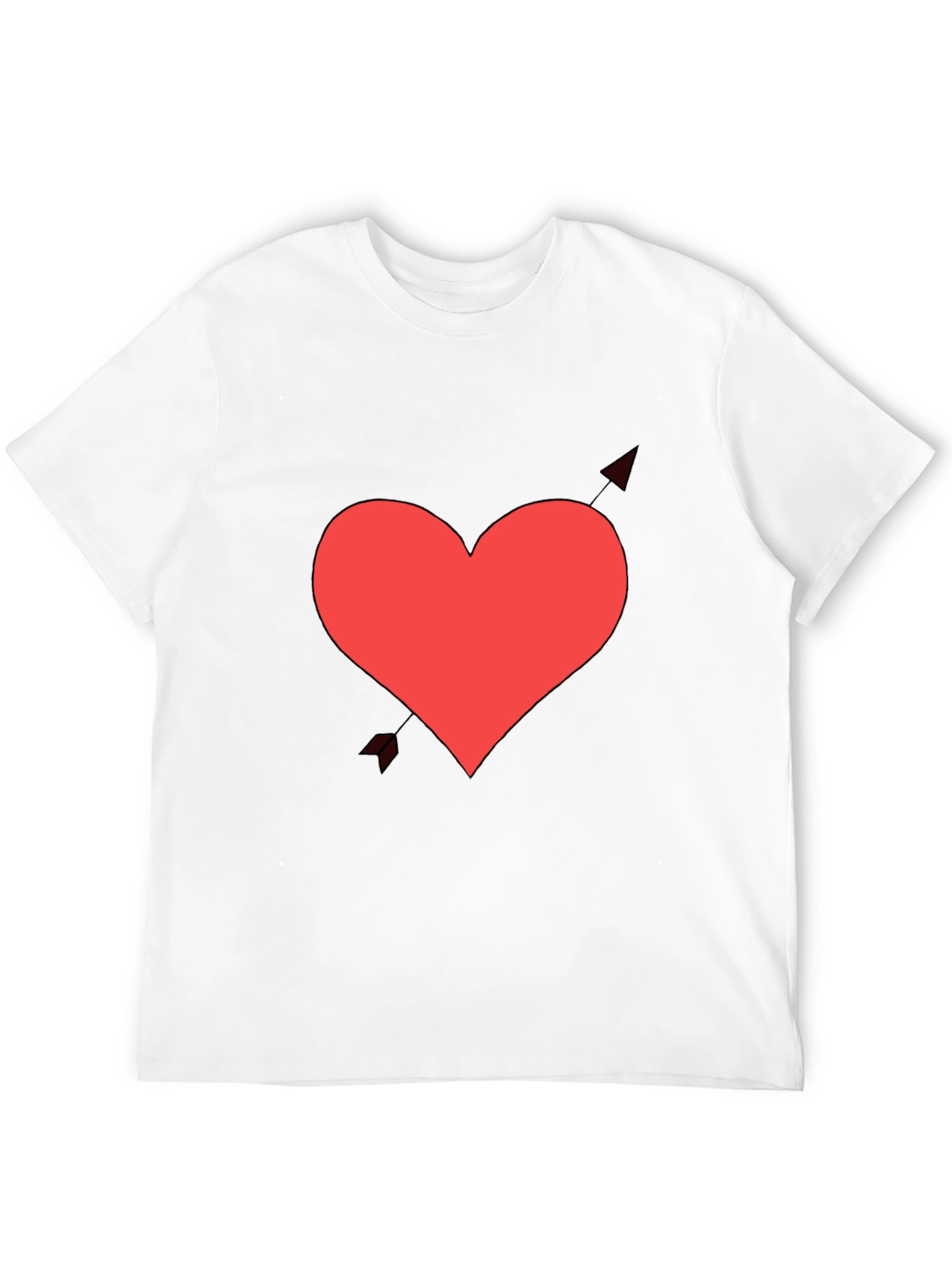 Heart & Arrow Graphic Tee - Black Cotton Shirt