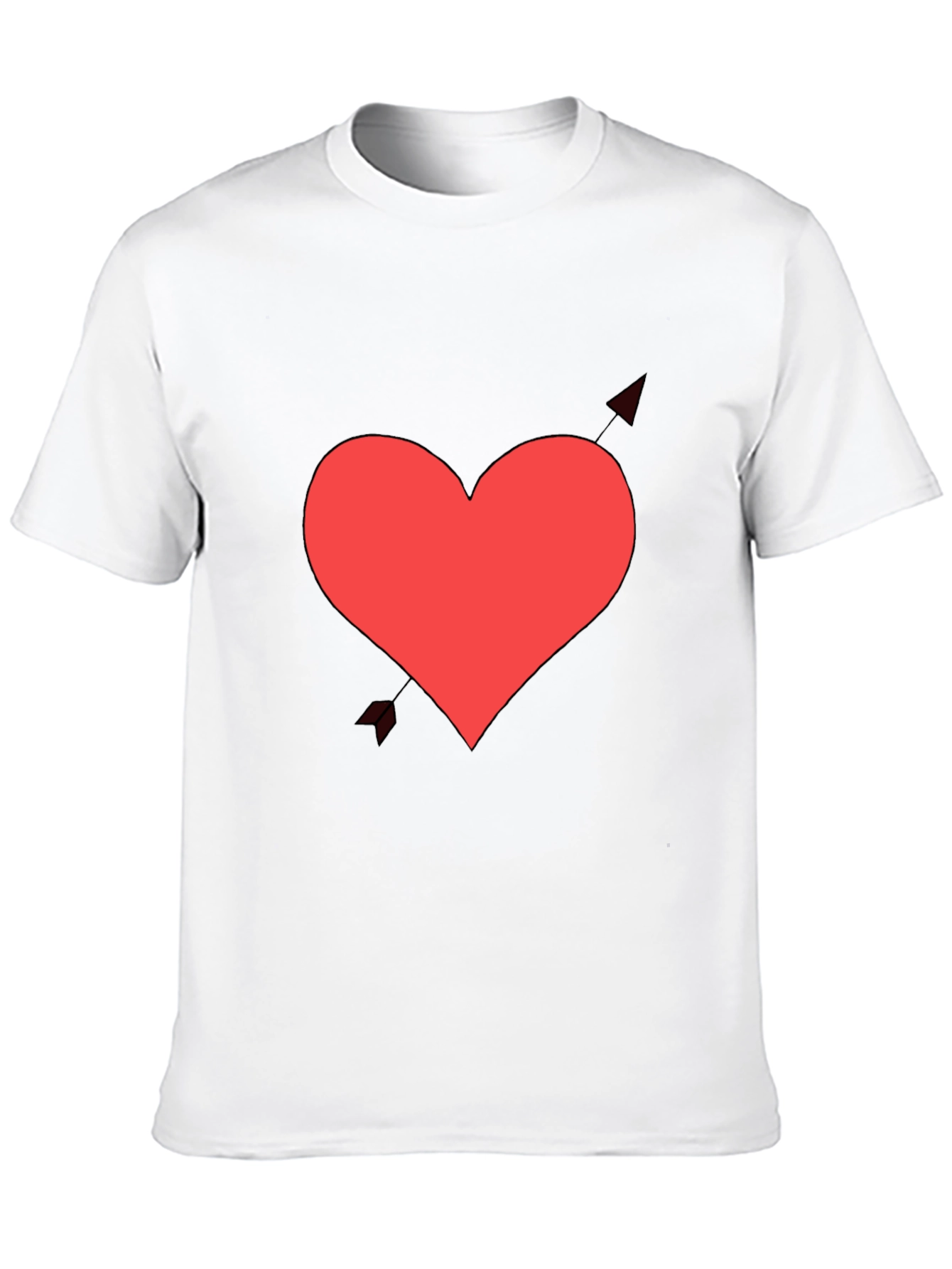 Heart & Arrow Graphic Tee - Black Cotton Shirt