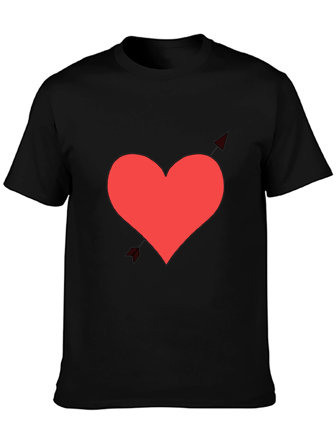 Heart & Arrow Graphic Tee - Black Cotton Shirt