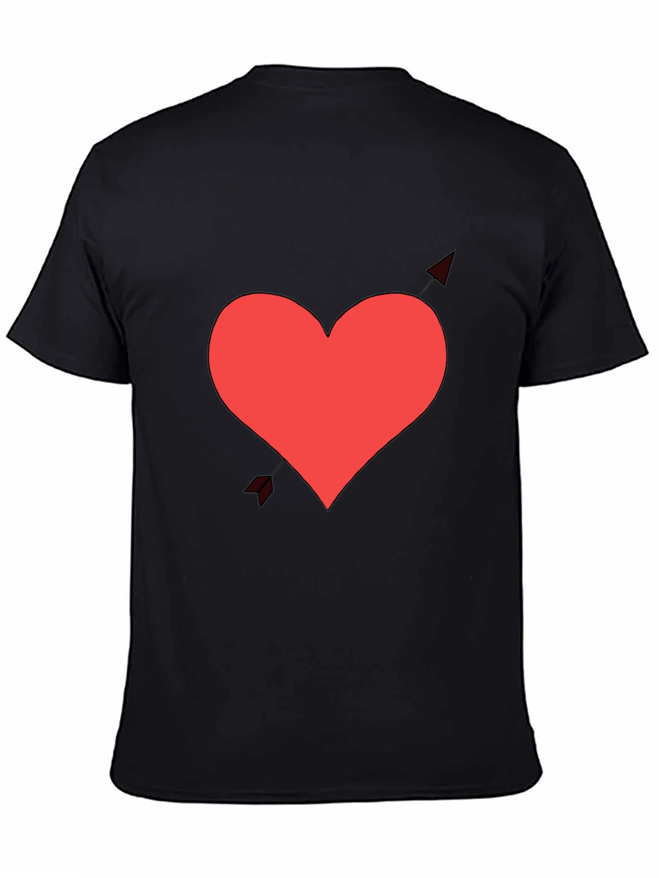 Heart & Arrow Graphic Tee - Black Cotton Shirt