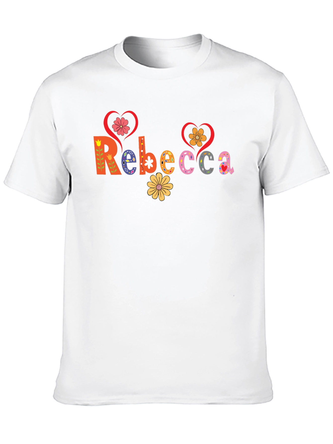 Rebecca Floral Lettering Black Tee